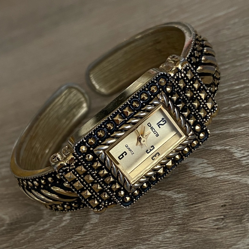 Vintage Chico’s Wrist Watch Gold Tone One Size Metal Watch 90s